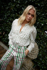 VERA BLOUSE in Whisper + Forest from Aston Studio