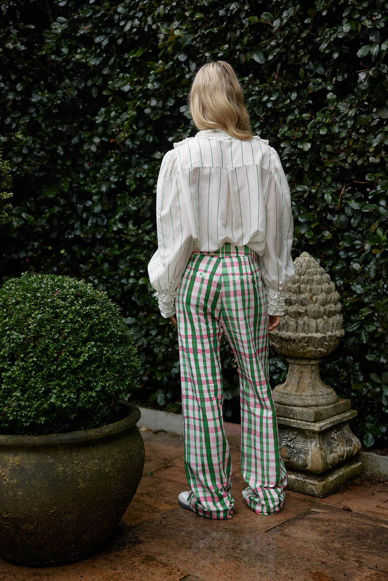 VERA BLOUSE in Whisper + Forest from Aston Studio