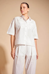 Alessandra POPPY PIMA COTTON SHIRT in White