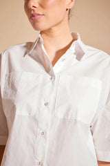 Alessandra POPPY PIMA COTTON SHIRT in White