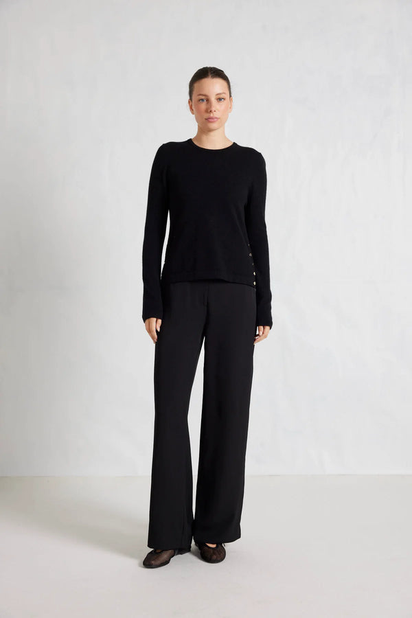 Alessandra What A Stud merino wool and cashmere blend knit sweater in black available from Darling and Domain