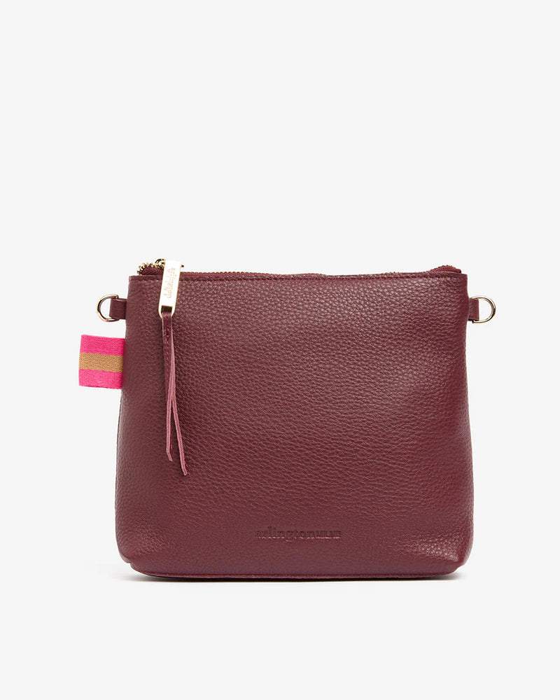 ALEXIS CROSSBODY BAG in Burgundy Pebble by ARLINGTON MILNE