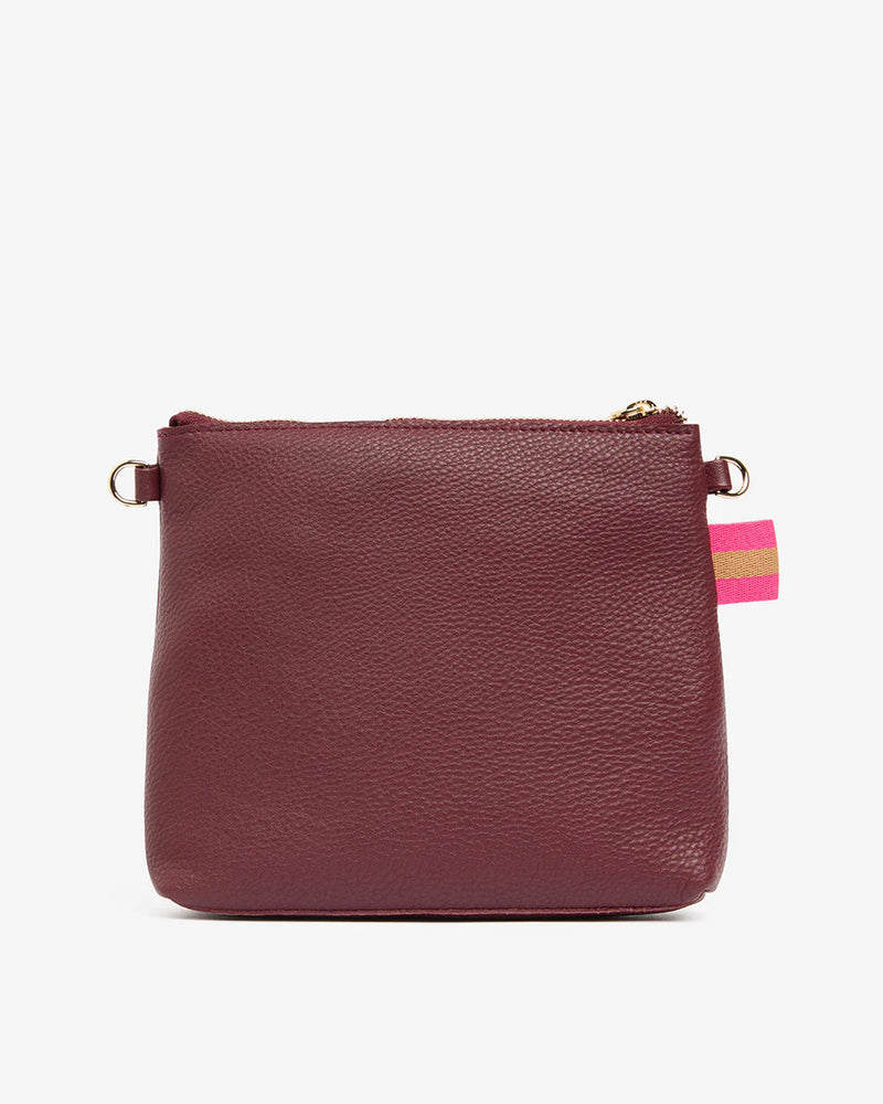 ALEXIS CROSSBODY BAG in Burgundy Pebble by ARLINGTON MILNE