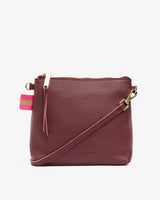 ALEXIS CROSSBODY BAG in Burgundy Pebble by ARLINGTON MILNE