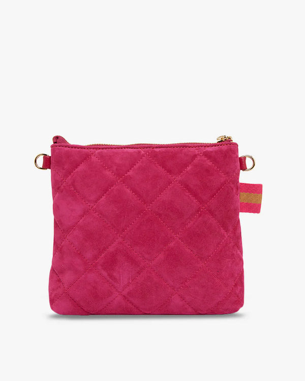 ALEXIS CROSSBODY BAG | Quilted Hot Pink Suede