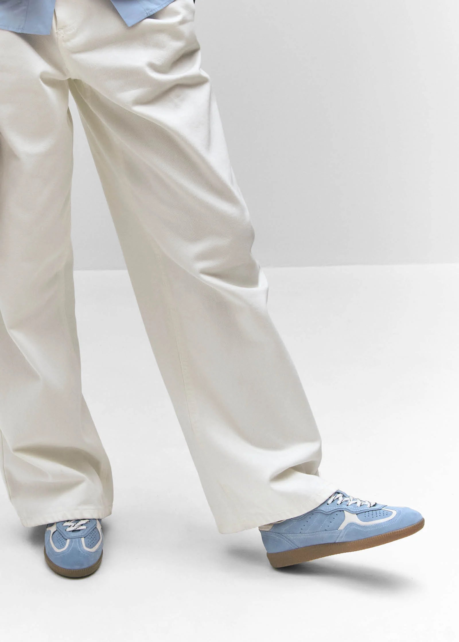 TB 490 RIFE CORNFLOWER BLUE CREAM LEATHER SNEAKERS - Darling & Domain