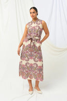Amelia Midi Dress in Border Paisley by Kachel