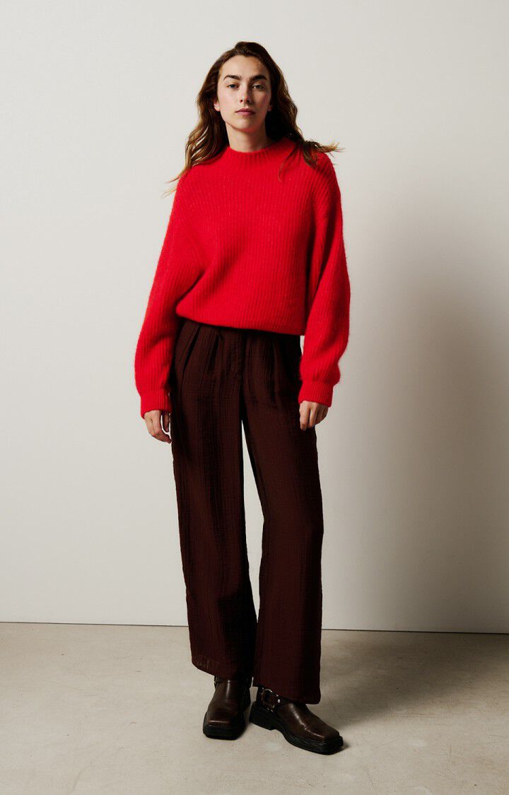 PULLOVER EAST18Q in Chilli Pepper Melange by American Vintage