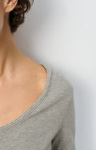 SON02BG LONG SLEEVE V NECK TEE | Heather Grey - Darling & Domain
