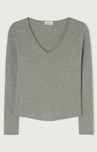SON02BG LONG SLEEVE V NECK TEE | Heather Grey - Darling & Domain