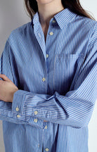 ZATYBAY SHIRT ZAT06A in Aqua Stripes by American Vintage