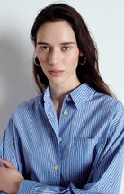 ZATYBAY SHIRT ZAT06A in Aqua Stripes by American Vintage