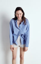 ZATYBAY SHIRT ZAT06A in Aqua Stripes by American Vintage