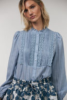 ARIEL LONG SLEEVE SHIRT in Light Blue by Lollys Laundry