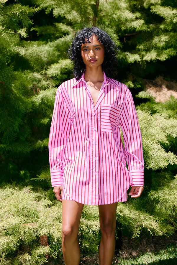 BUDDY SHIRT | Magenta Stripe