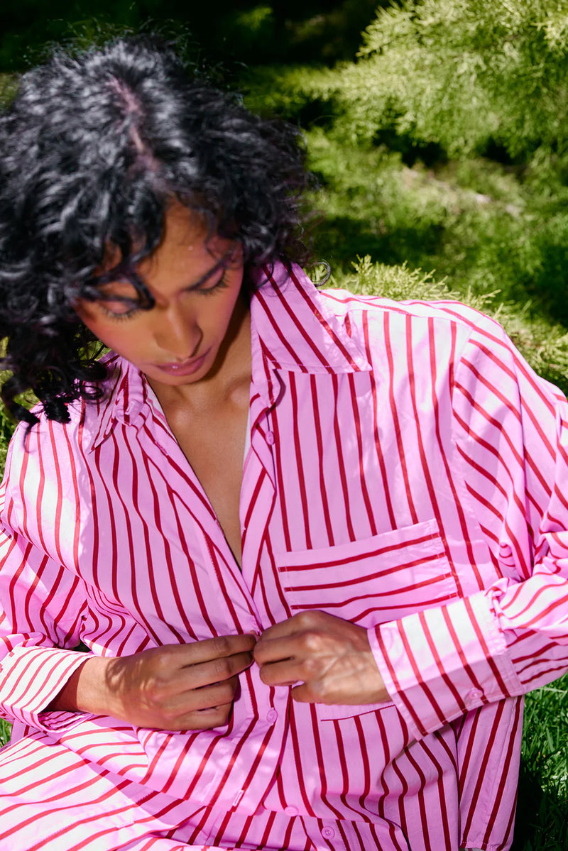 BUDDY SHIRT | Magenta Stripe