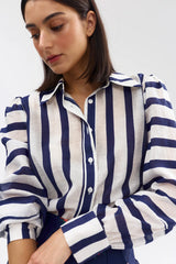 CELINA BLOUSE | Royal Stripe