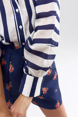 CELINA BLOUSE | Royal Stripe