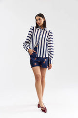 CELINA BLOUSE | Royal Stripe