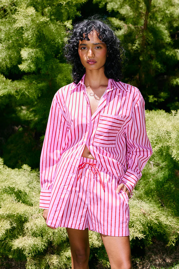 HARVEY SHORT | Magenta Stripe