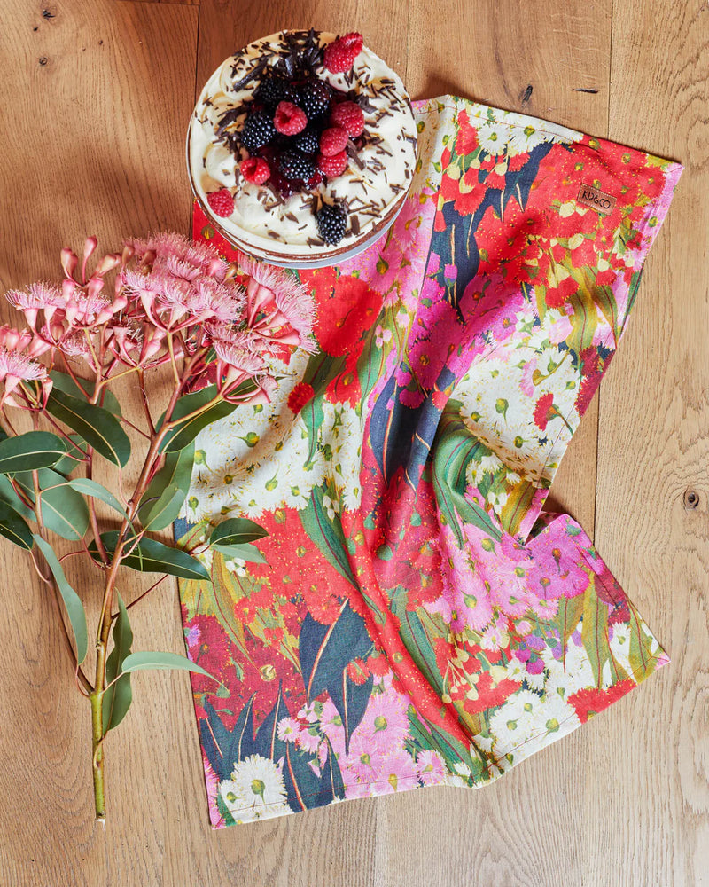 Tea Towel in Australian Bush Blossom by Kip & Co