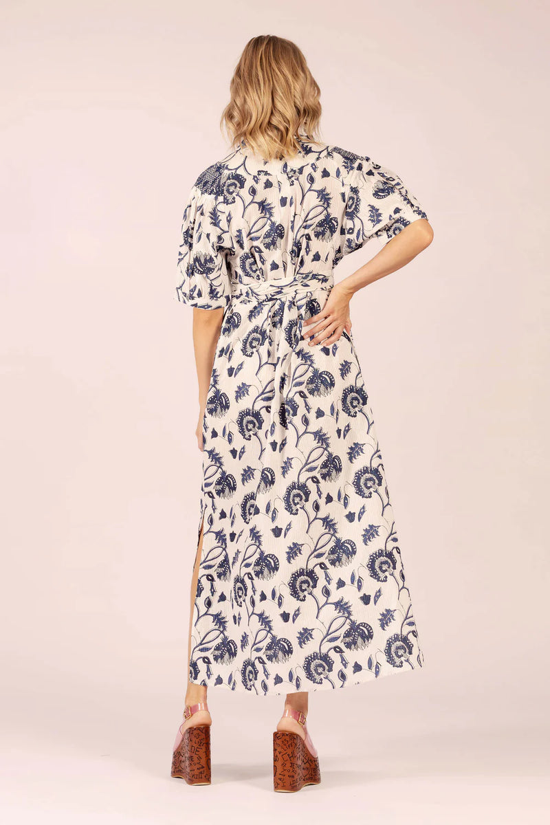 STEVIE LONG DRESS in Capri Navy Cotton from Lola Australia