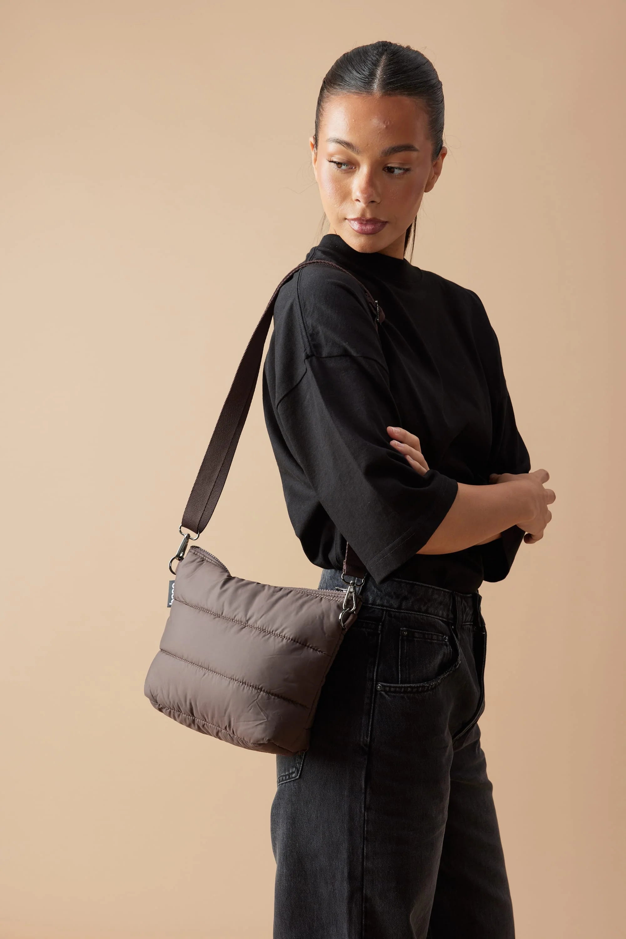 CLOUD STASH BASE CROSSBODY BAG in Chocolate by Base Supply