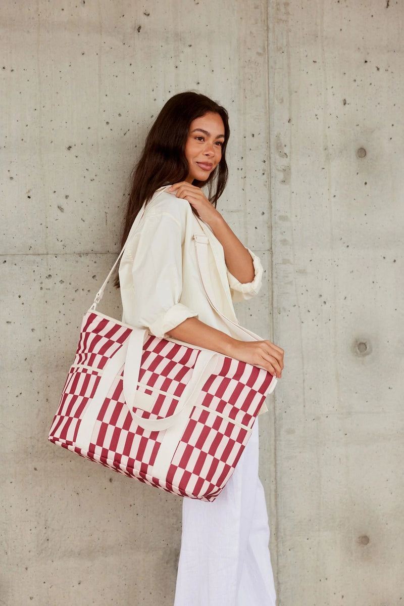 COOLER BASE COAST in Burgundy + Peony Check by Base Supply
