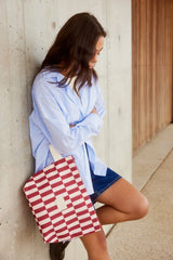 WET BASE COAST LARGE in Burgundy + Peony Check by Base Supply