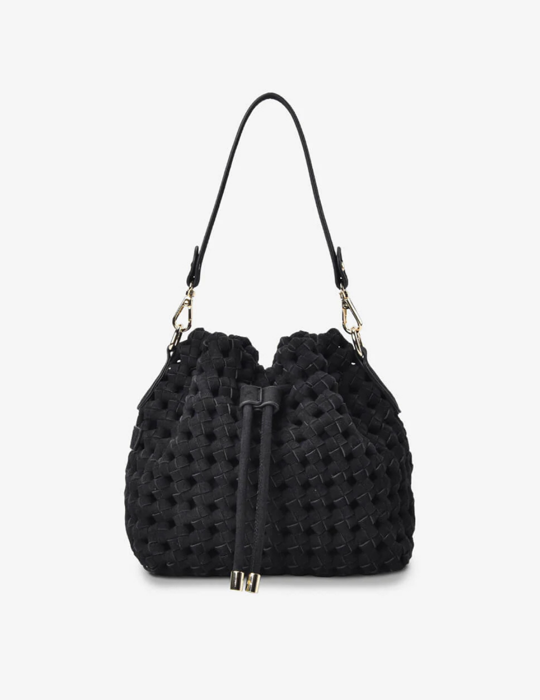 BOX WEAVE BUCKET BAG in Navy by Elms + King
