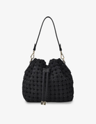 BOX WEAVE BUCKET BAG in Navy by Elms + King