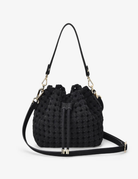 BOX WEAVE BUCKET BAG in Navy by Elms + King