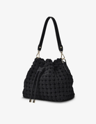 BOX WEAVE BUCKET BAG in Navy by Elms + King