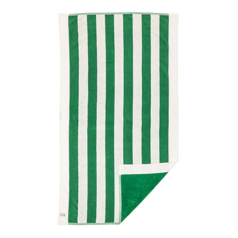 THE BEACH TOWEL in Crew Canyon Green Stripe from Business & Pleasure Co