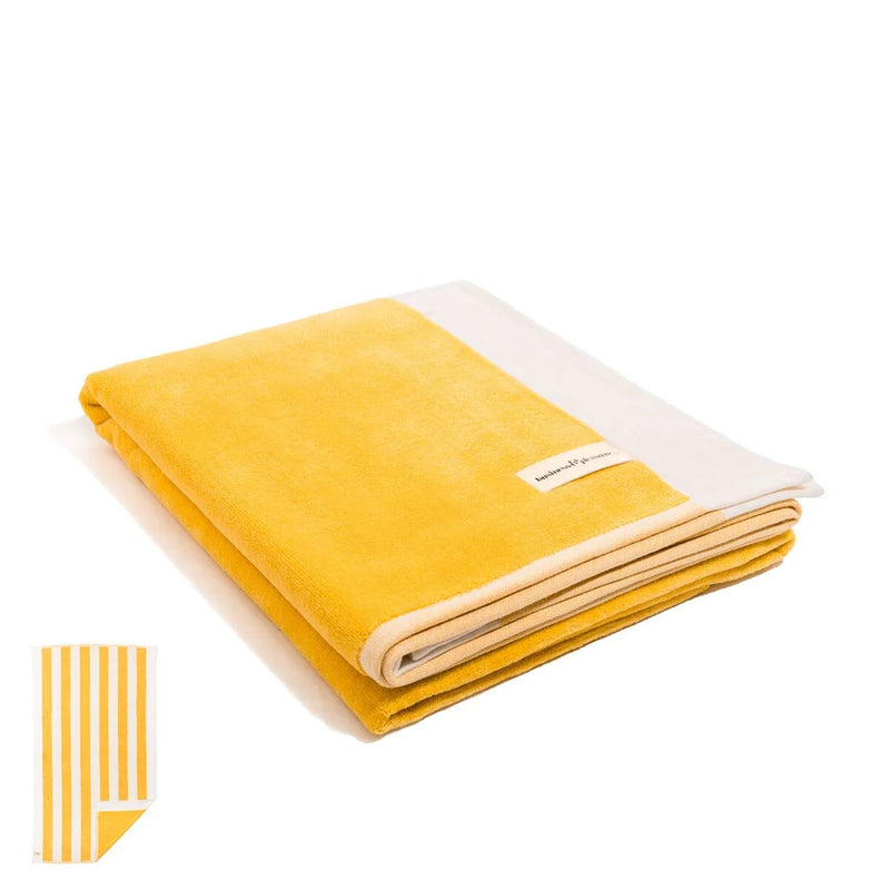 THE BEACH TOWEL in Crew Mimosa Yellow Stripe from Business & Pleasure Co