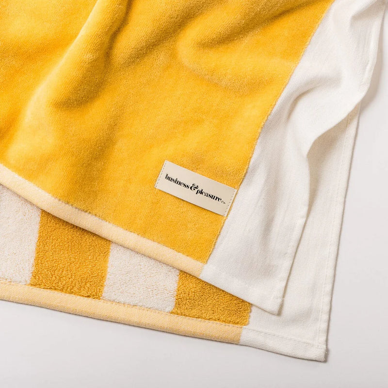 THE BEACH TOWEL in Crew Mimosa Yellow Stripe from Business & Pleasure Co