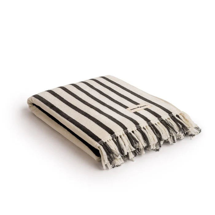 THE BEACH TOWEL in Monaco Black Stripe from Business & Pleasure Co