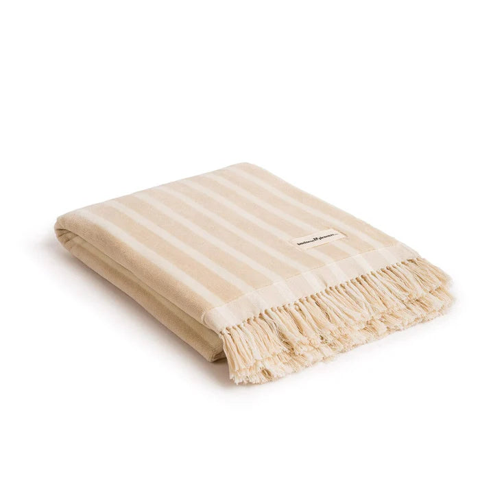 THE BEACH TOWEL in Monaco Natural Stripe from Business & Pleasure Co