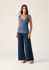 Mos The Label Bruna knit tank top in harbour blue