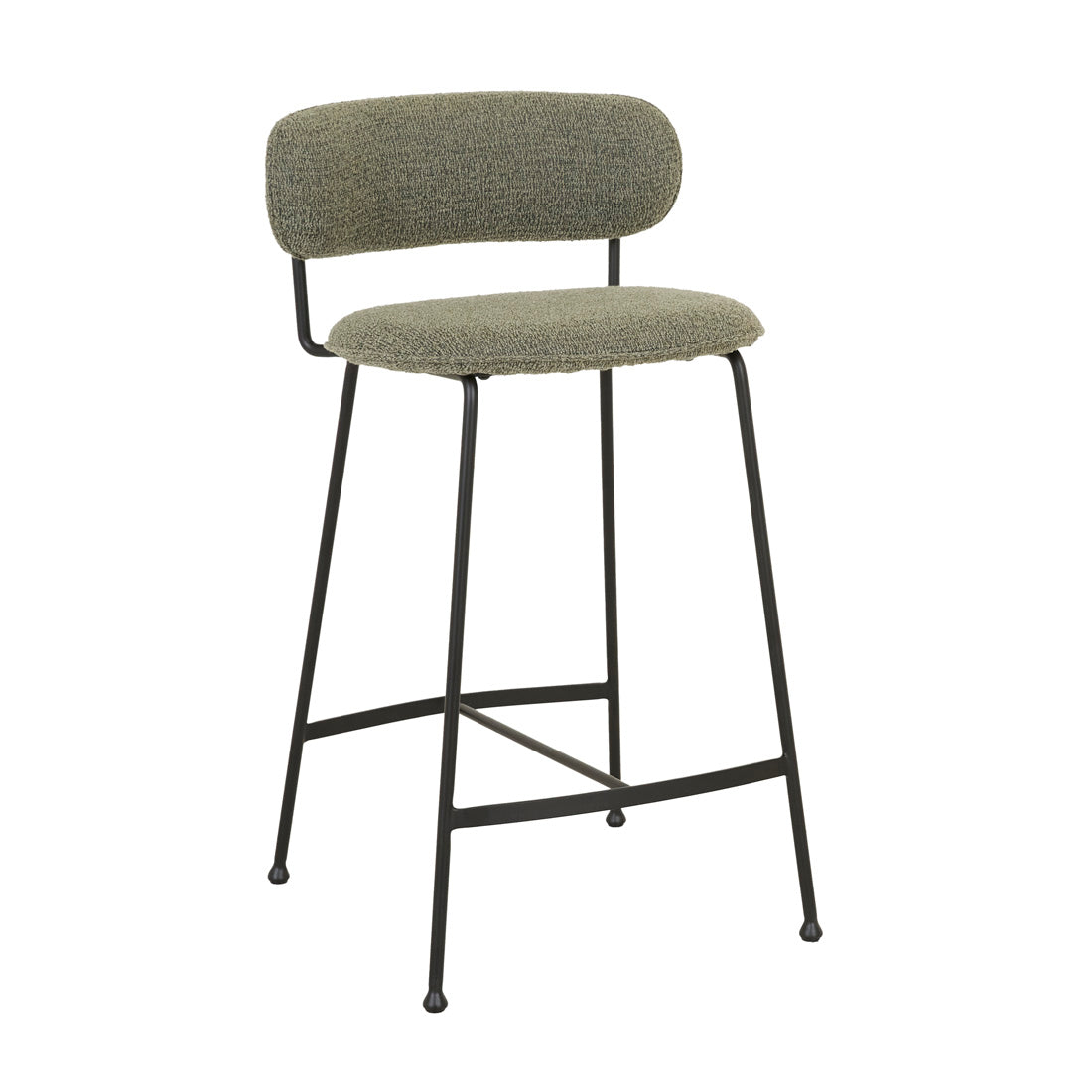 PICCOLO BARSTOOL in Moss Tweed - Black Metal by GlobeWest at Darling & Domain