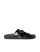 BUCKLE STRAP SLIDE in Black by La Tribe