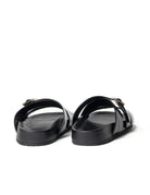 BUCKLE STRAP SLIDE in Black by La Tribe