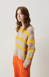 PULLOVER BYM18C in Misty Striped Jam by American Vintage