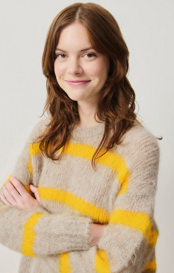 PULLOVER BYM18C in Misty Striped Jam by American Vintage