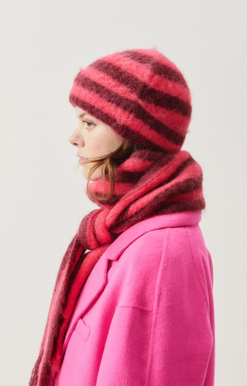 SCARF BYM20A in Burgundy + Hortensia Striped by American Vintage