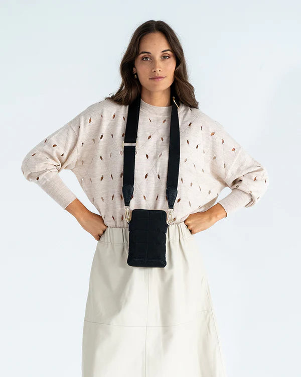 BAKER PHONE BAG in Black by Elms and King