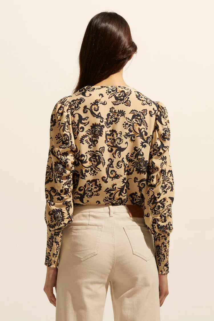 BEAM TOP in Ochre Floral from Zoe Kratzmann at Darling & Domain
