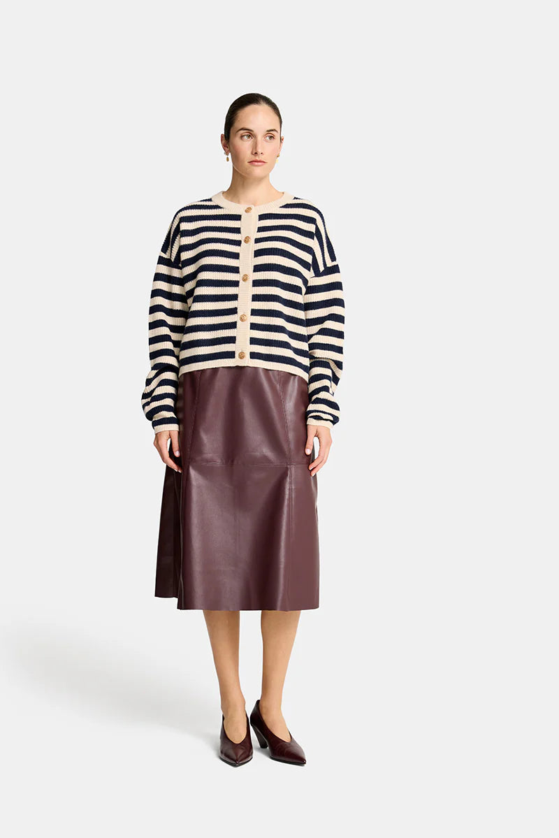 BECKY STRIPE CARDI in Cream and Navy by Arlington Milne