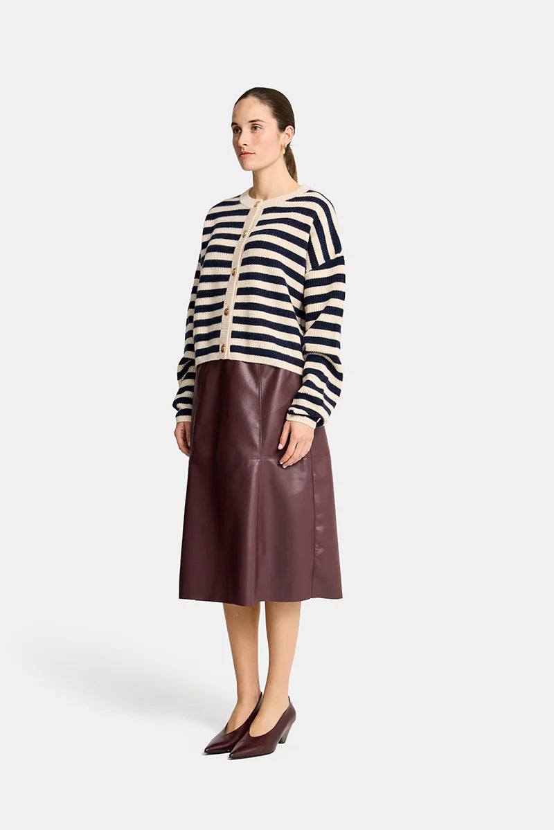 BECKY STRIPE CARDI in Cream and Navy by Arlington Milne