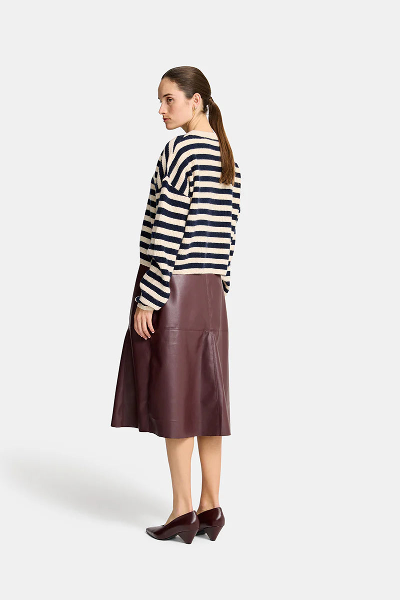 BECKY STRIPE CARDI in Cream and Navy by Arlington Milne
